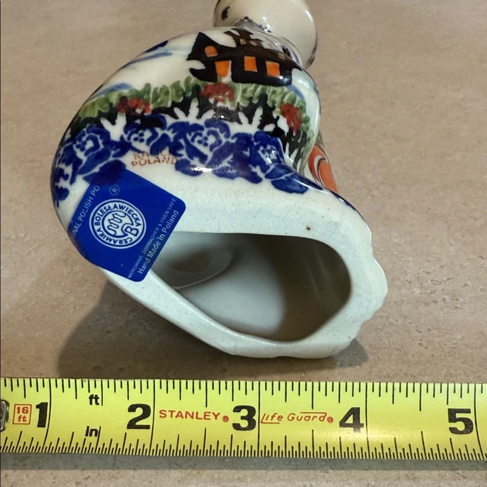 Polish Pottery Ceramic Cat Figurine with Halloween Design - Picture 8 of 9